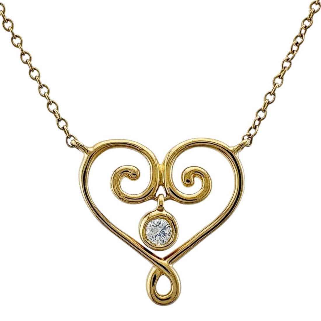Tiffany & Co. Venezia Goldoni Necklace, 18K Yellow Gold, Diamond, Women's, Heart Design: --- Catalog ---Category: SizePendant Size: 14.5mm x 14mm / 0.57'' x 0.55''Neck Circumference: 41.5 cm / 16.33''Category: DesignColor: YellowGender: WomenMaterial: Yellow gold (18K)Necklace Type: Neckl