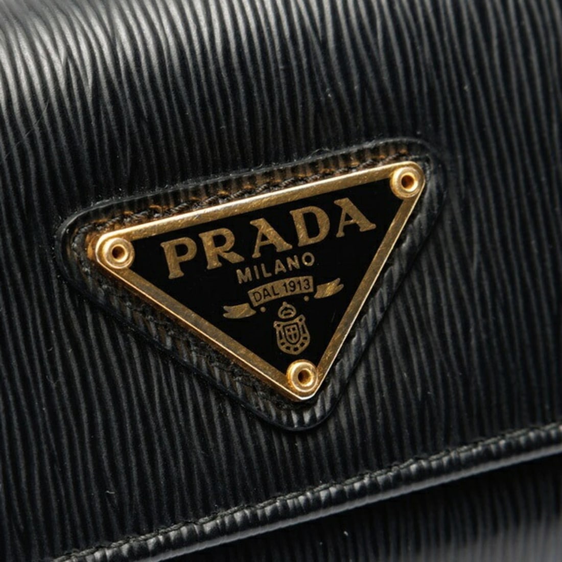 Prada Triangle Key Case 1PG222, Leather, Black - 4