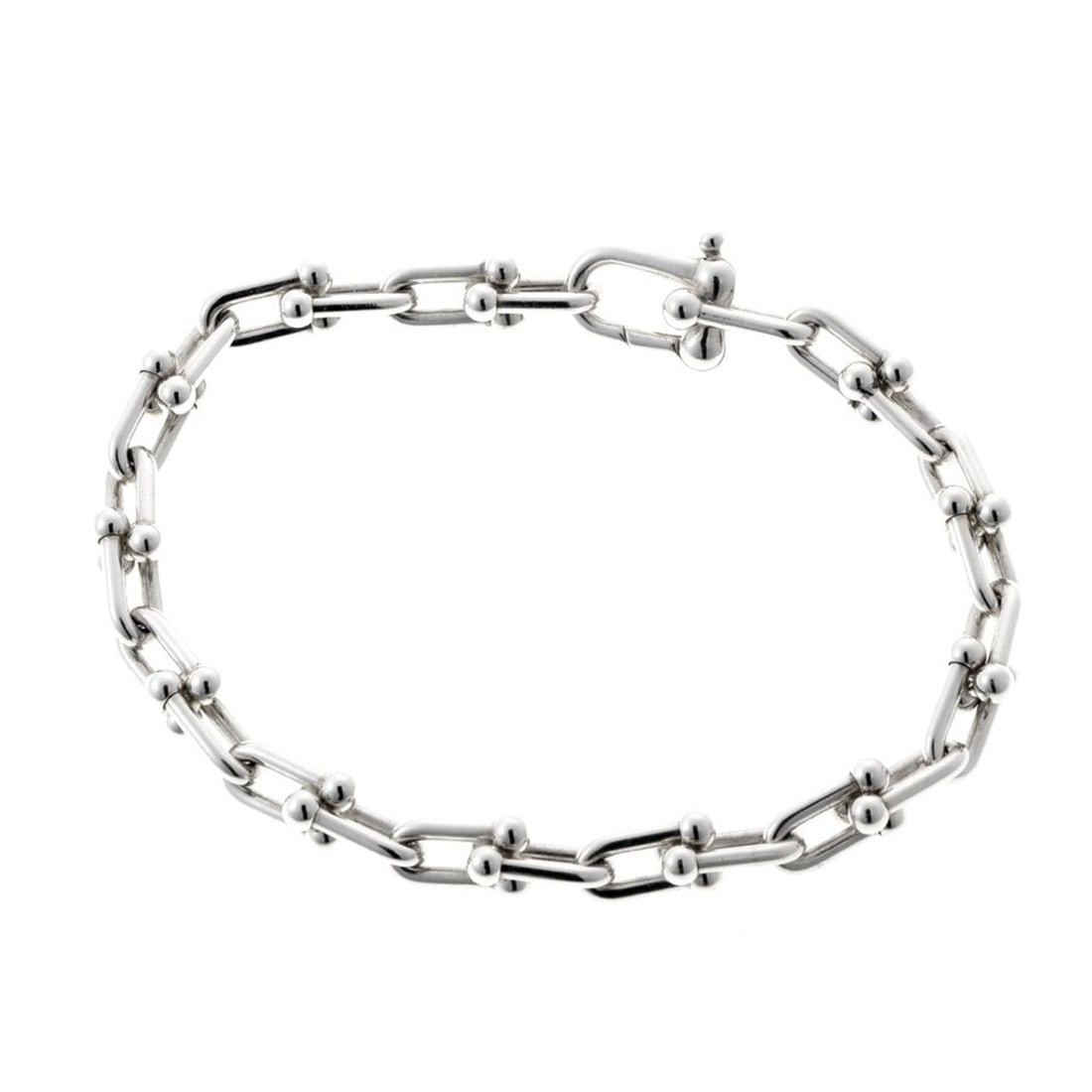 Tiffany & Co. Hardware Small Link Bracelet 60153085, Sterling Silver Ag925: --- Catalog ---Category: SizeLength: 16.5cm / 6.49''Category: DesignType: Charm braceletColor: SilverGender: Women,MenMaterial: Sterling silverCategory: GeneralBrand: TiffanyCountry of Origin: