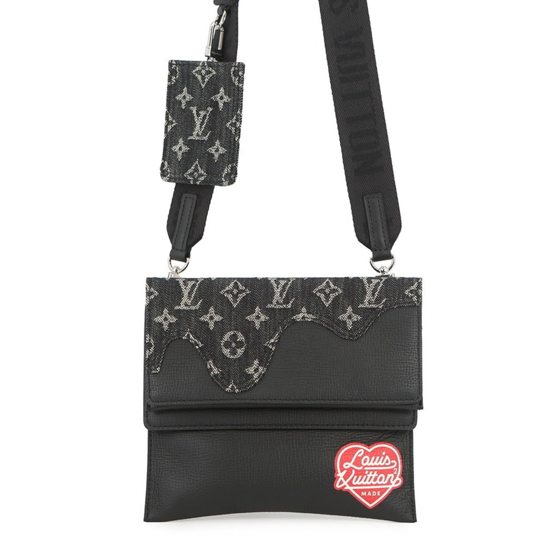 Louis Vuitton Shoulder Bag Monogram Denim Leather LV Squared Trio Pouch M81013 Handbag NIGO: --- Catalog ---Category: SizeSize (HxWxD): 17cm x 22cm x 1cm / 6.69'' x 8.66'' x 0.39''Category: DesignType: Handbag, Pouch, Shoulder bagColor: Monogram, NoirGender: MenMaterial: Monogram Denim