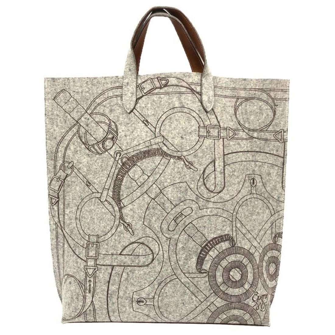 HERMES Hermes Calimi GM Tote Bag ?L stamp (2008 production) Gray: --- Catalog ---Category: SizeSize (HxWxD): 43cm x 44.5cm x 8.5cm / 16.92'' x 17.51'' x 3.34''Category: DesignType: Tote bagColor: GrayGender: WomenMaterial: Felt , Leather Category: GeneralBrand: