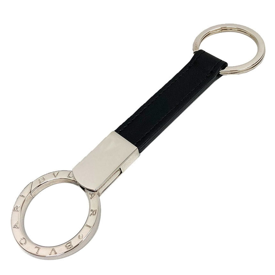 BVLGARI Bulgari Man BB MAN Keychain Keyring 21370 Black x Silver Men's/Women's: --- Catalog ---Category: DesignType: KeyringColor: Black, SilverGender: Men,WomenMaterial: Brass, LeatherCategory: GeneralBrand: BvlgariCountry of Origin: Italy--- Item List ---Section: