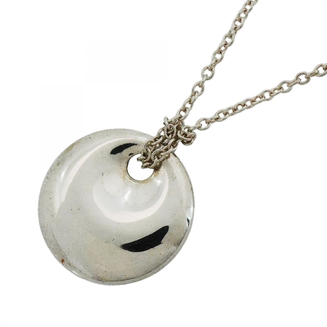 Tiffany & Co. Necklace, Round Plate, Sterling Silver 925, Women's: --- Catalog ---Category: SizePendant Size: 13.8mm x 13.8mm / 0.54'' x 0.54''Neck Circumference: 38.5 cm / 15.15''Category: DesignGender: WomenMaterial: Silver 925Necklace Type: NecklaceCategory: Gener