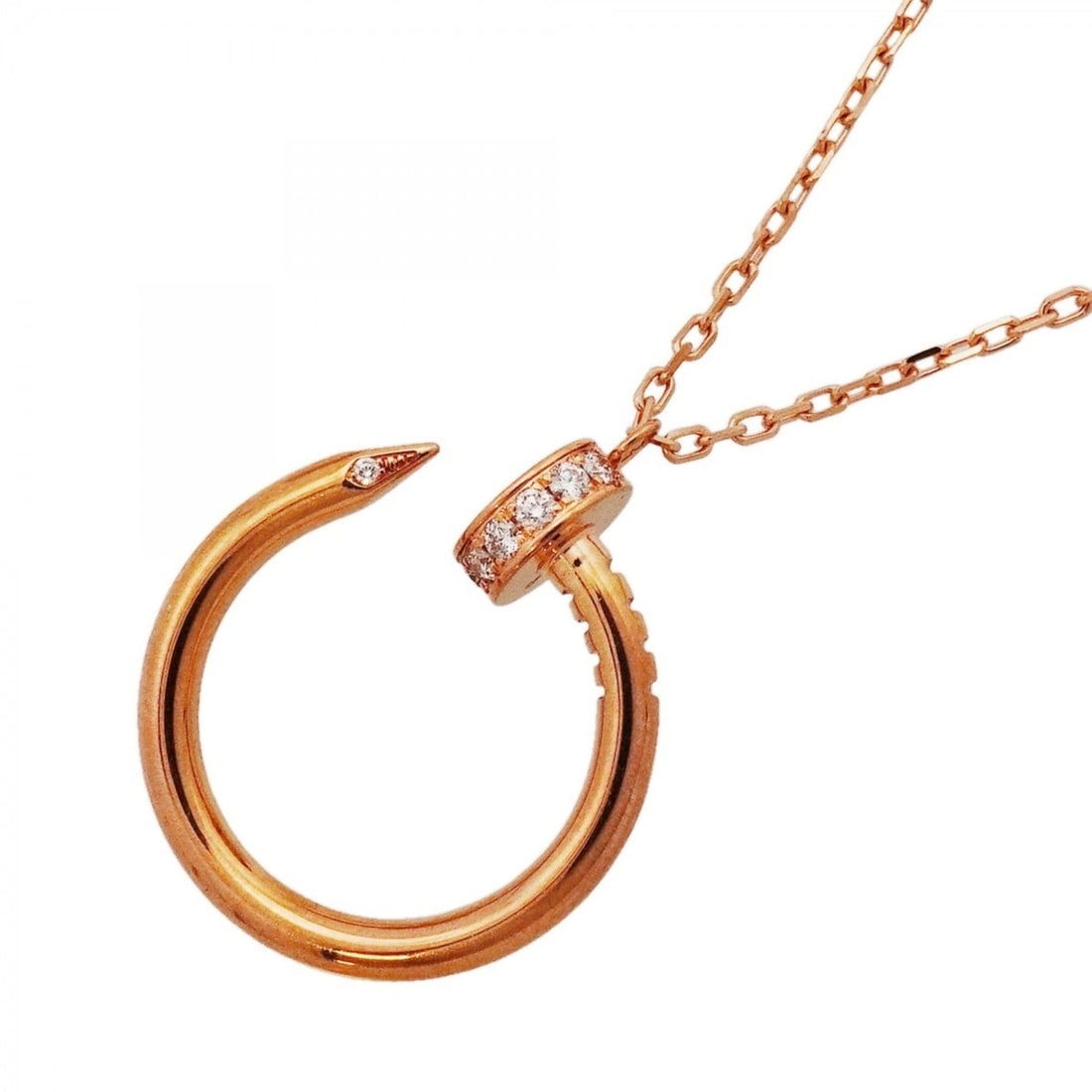 Cartier Juste un Clou Necklace, 18K Pink Gold, Diamond, Women's: --- Catalog ---Category: SizePendant Size: 23mm x 18.6mm / 0.9'' x 0.73''Neck Circumference: 38.5 cm - 40.5 cm / 15.15'' - 15.94''Category: DesignStone: DiamondGender: WomenMaterial: Pink gold (18K)Ne