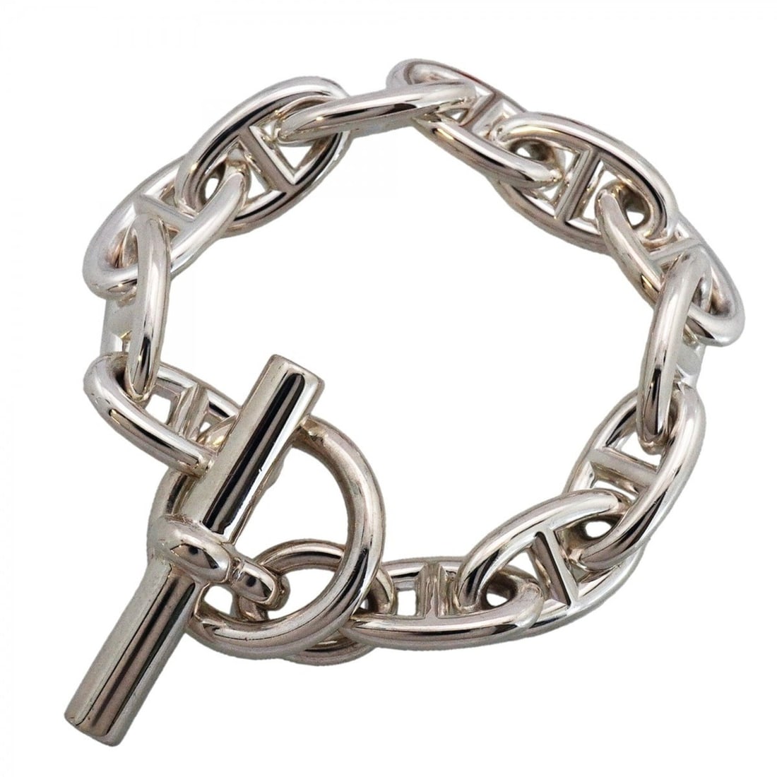 Hermes Chaine d'Ancre GM Bracelet, 12 links, Sterling Silver 925, Men's/Women's: --- Catalog ---Category: SizeLength: 16cm / 6.29''Category: DesignType: Charm braceletGender: Men,WomenMaterial: Silver 925Category: GeneralBrand: Hermes--- Item List ---Section: ConditionRanking: Ran