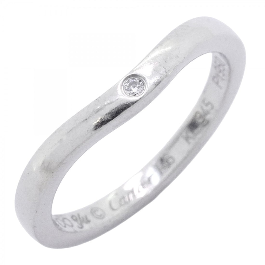 Cartier Ballerina Ring, 3PD (Pt950) Platinum, Diamond, Size #46, Ladies' Ring: --- Catalog ---Category: SizeUS Size: 3.5Brand Size: 46Category: DesignType: Band ringStone: DiamondGender: WomenMaterial: Platinum 950Category: GeneralBrand: Cartier--- Item List ---Section: Conditio