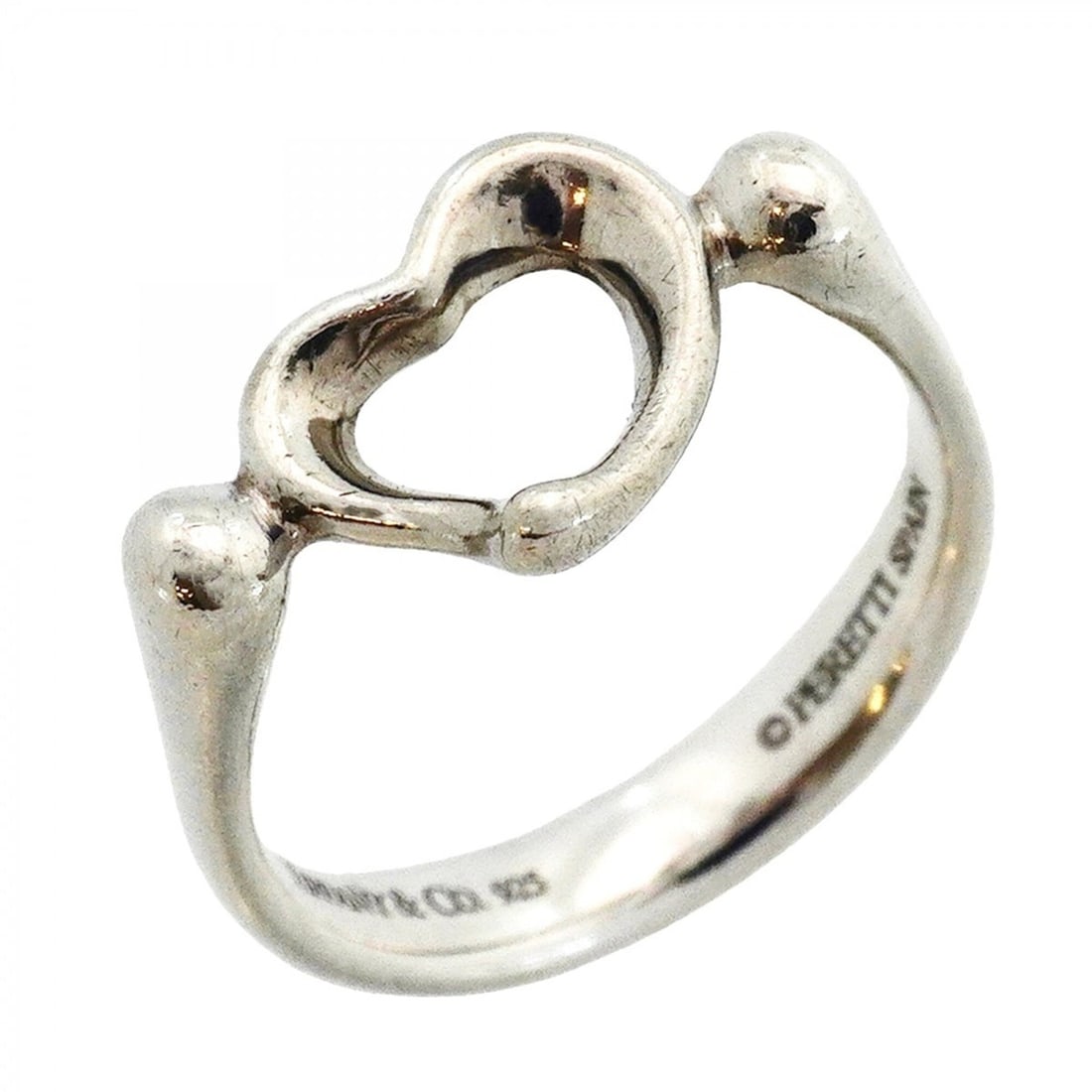 Tiffany & Co. Heart Ring, Sterling Silver 925, Size 6, Women's: --- Catalog ---Category: SizeJP Size: 6US Size: 3.5Category: DesignType: Band ringGender: WomenMaterial: Silver 925Category: GeneralBrand: Tiffany--- Item List ---Section: ConditionRanking: Rank AB Us