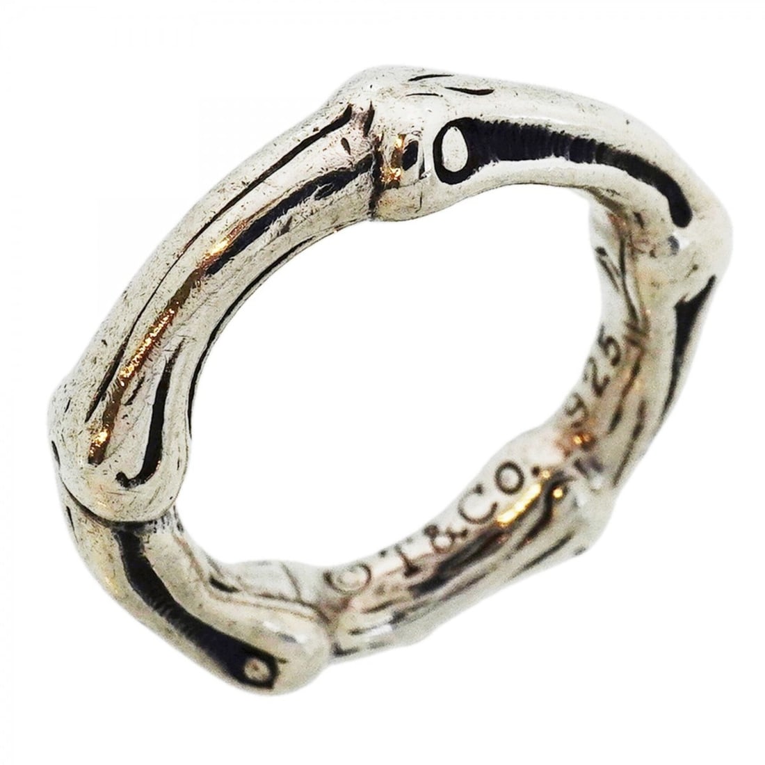 Tiffany & Co. Bamboo Ring, Sterling Silver 925, Size 10, Women's: --- Catalog ---Category: SizeJP Size: 10US Size: 5.5Category: DesignType: Band ringGender: WomenMaterial: Silver 925Category: GeneralBrand: Tiffany--- Item List ---Section: ConditionRanking: Rank AB U