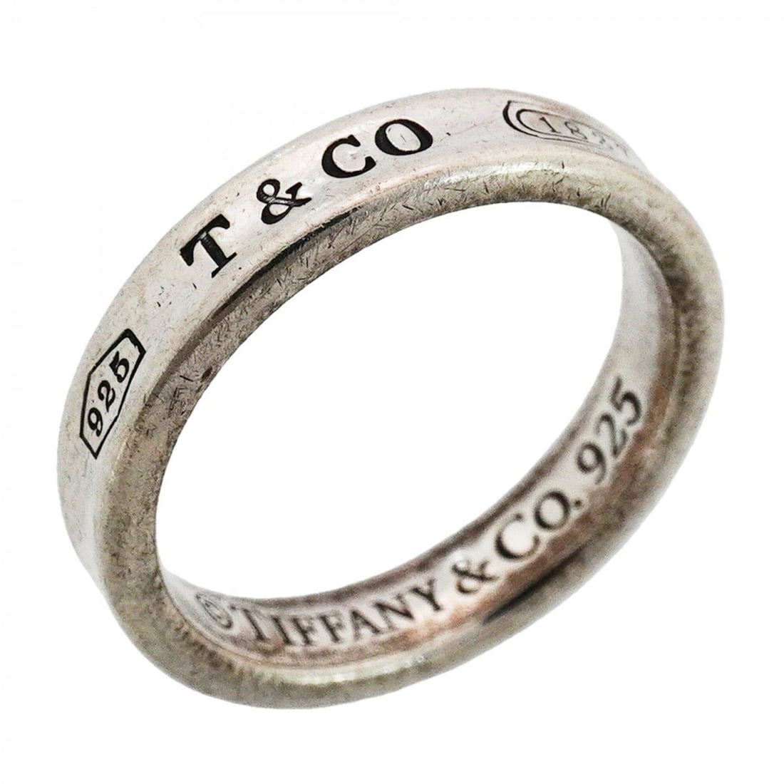 Tiffany & Co. Narrow Ring, Sterling Silver 925, Size 9, Women's: --- Catalog ---Category: SizeJP Size: 9US Size: 5Category: DesignType: Band ringGender: WomenMaterial: Silver 925Category: GeneralBrand: Tiffany--- Item List ---Section: ConditionRanking: Rank AB Used