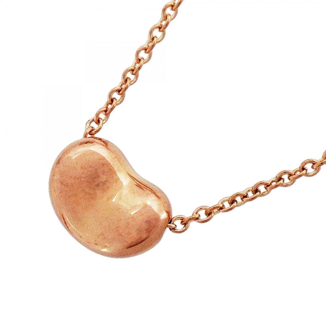 Tiffany & Co. Bean Necklace, 18K Pink Gold, Women's: --- Catalog ---Category: SizePendant Size: 6.3mm x 9.1mm / 0.24'' x 0.35''Neck Circumference: 41 cm / 16.14''Category: DesignGender: WomenMaterial: Pink gold (18K)Necklace Type: NecklaceCategory: Gene