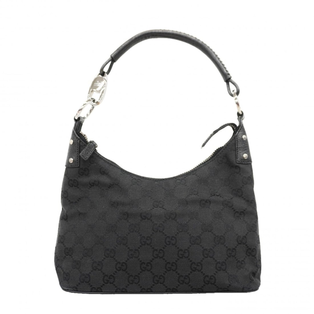 Gucci handbag, GG canvas, 115002, black, women's, P2951184: --- Catalog ---Category: SizeSize (HxWxD): 15.5cm x 26cm x 9.5cm / 6.1'' x 10.23'' x 3.74''Category: DesignType: HandbagColor: BlackGender: WomenMaterial: Canvas Hardware Color: SilverCategory: Genera