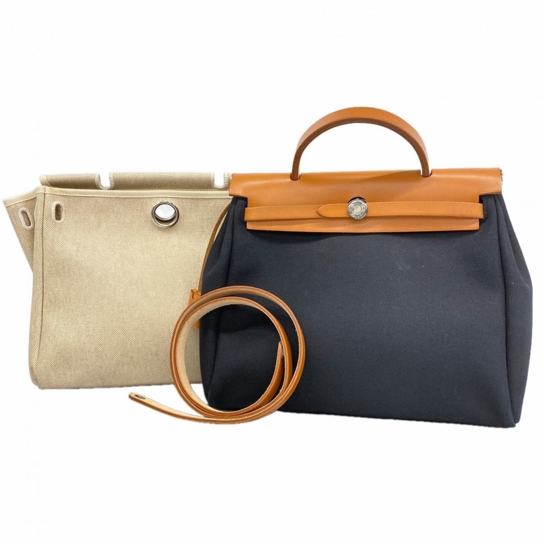 Hermes Herbag PM Toile Officier Handbag, Natural, ?E stamp, 2-way bag for women, P2907357 (1 of 13)