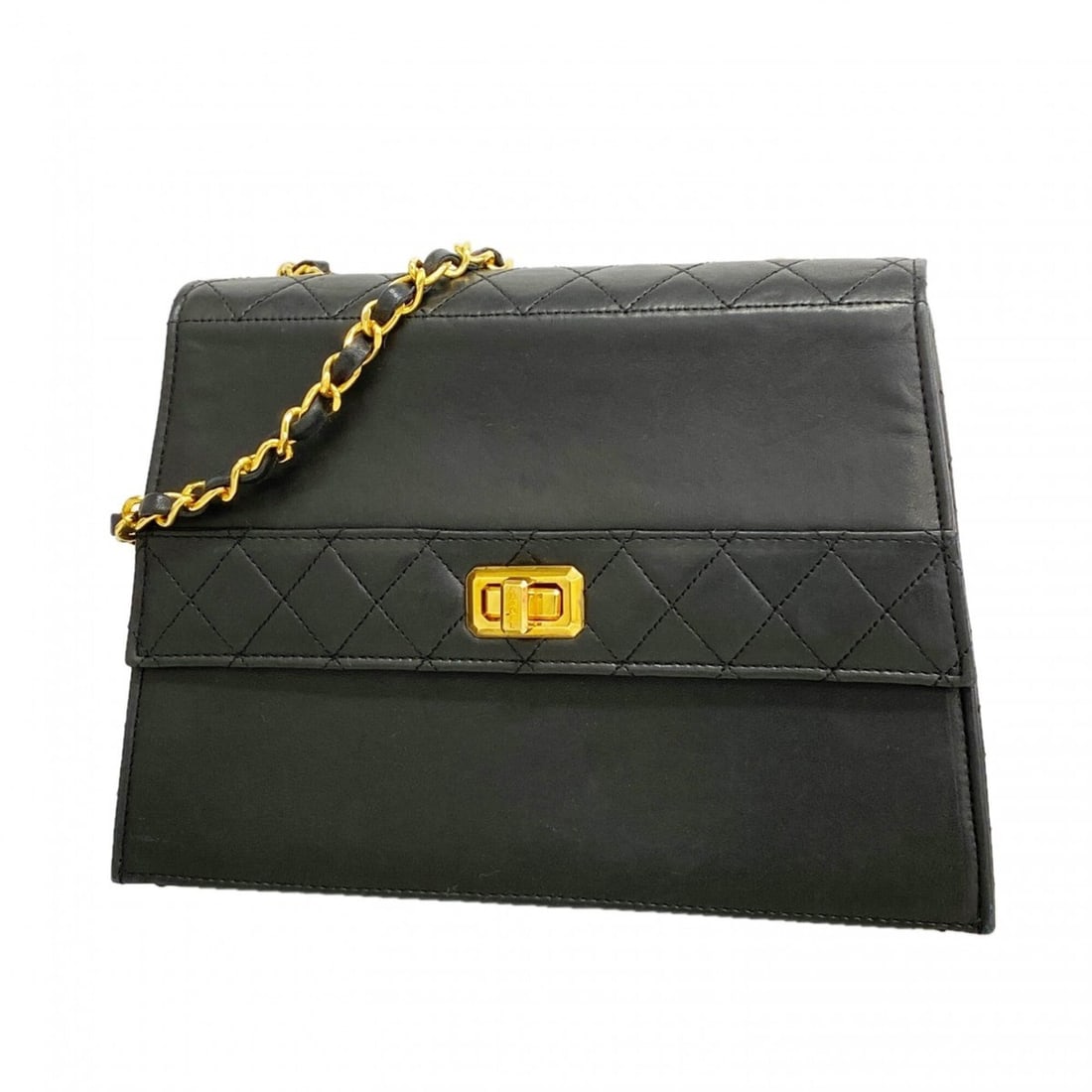 Chanel Matelassé Chain Shoulder Bag, Lambskin, Black, Women's, P2876222 (1 of 17)