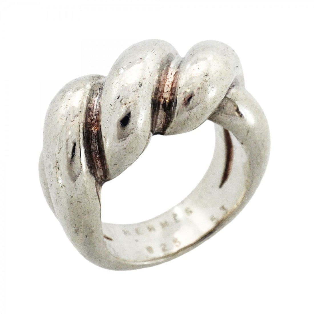 Hermes Torsade Ring, Sterling Silver 925, Size 53, Men's/Women's, P2758372 (1 of 11)