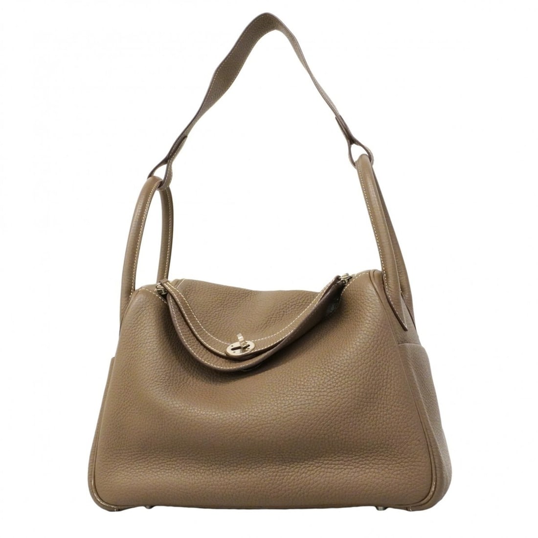 Hermes Lindy 30 Handbag, Taurillon Clemence Leather, Etoupe, X Stamp, 2-way Bag for Women, OP003448: --- Catalog ---Category: SizeSize (HxWxD): 20cm x 30.5cm x 16cm / 7.87'' x 12'' x 6.29''Category: DesignType: HandbagColor: Etoupe grayGender: WomenMaterial: Taurillon clemence leather Hardware Color: