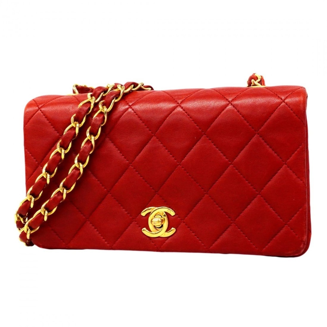 Chanel Mini Matelassé Chain Shoulder Bag, Lambskin, Red, Women's: --- Catalog ---Category: SizeSize (HxWxD): 11cm x 19cm x 6.5cm / 4.33'' x 7.48'' x 2.55''Category: DesignType: Shoulder bagColor: Red colorGender: WomenMaterial: Leather Hardware Color: GoldLeather/Fu