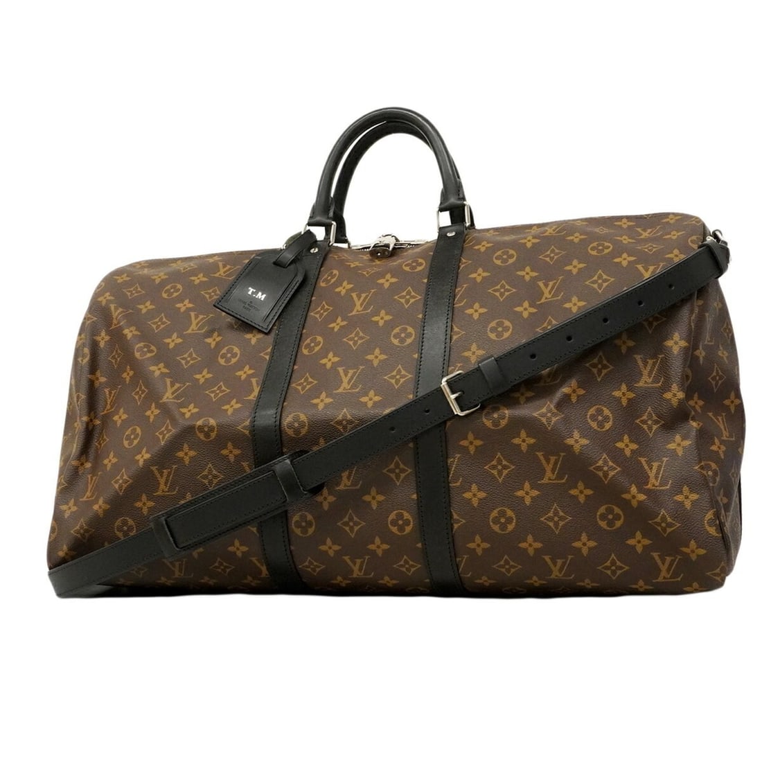Louis Vuitton Bag - Boston Monogram Macassar Keepall Bandoulière 55 M56714 Brown Black Men's (1 of 13)