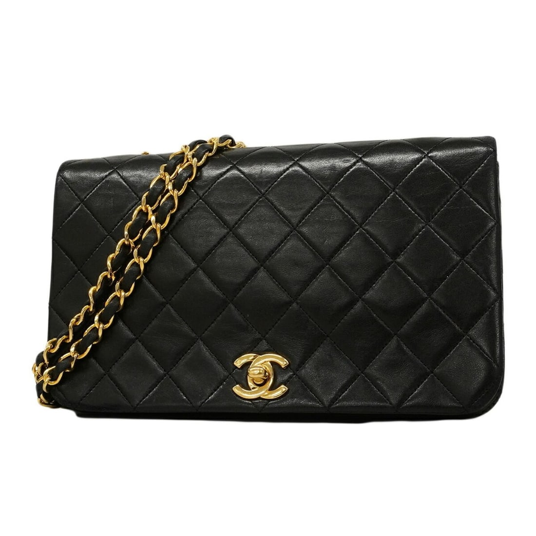 Chanel Matelassé Chain Shoulder Bag, Lambskin, Black, Women's: --- Catalog ---Category: SizeSize (HxWxD): 14cm x 23cm x 7cm / 5.51'' x 9.05'' x 2.75''Category: DesignType: Shoulder bagColor: BlackGender: WomenMaterial: Leather Hardware Color: GoldLeather/Fur Type
