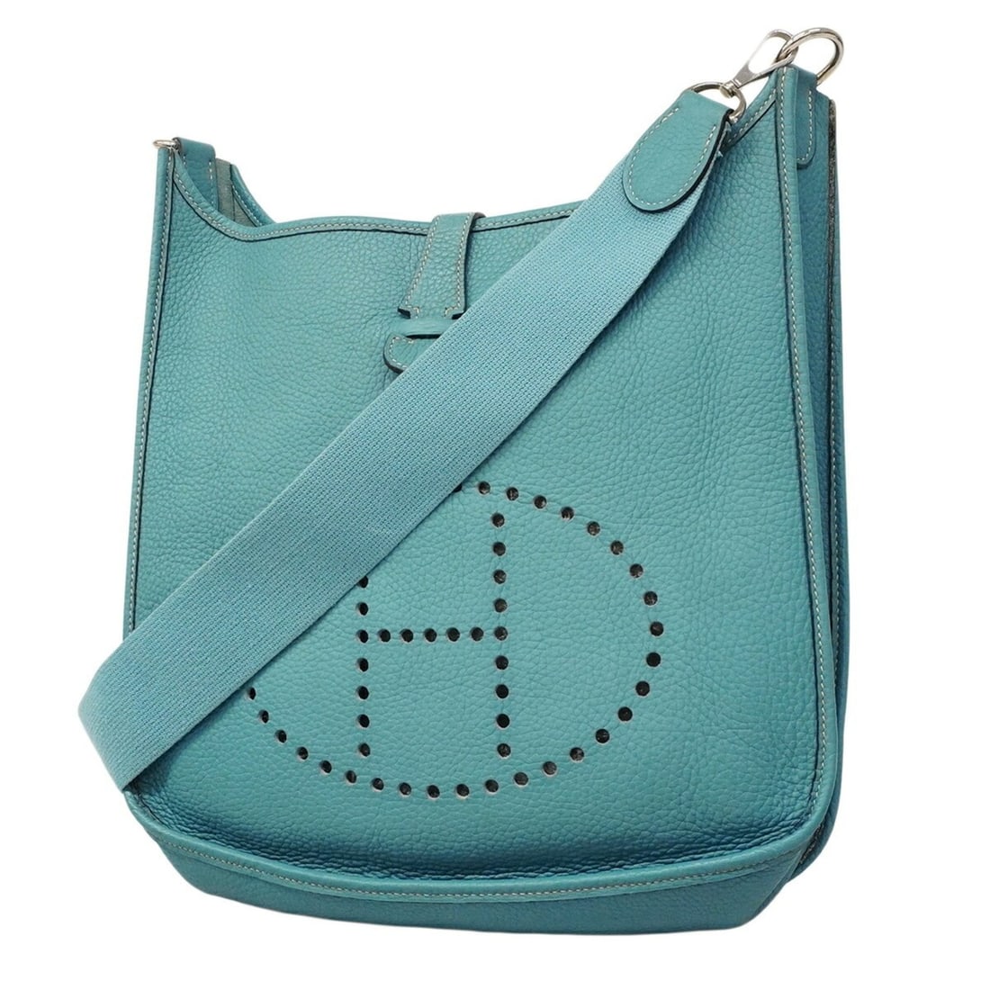 Hermes Evelyne 1GM Shoulder Bag, Taurillon Clemence Leather, Blue Jean, ?H Stamp, Women's (1 of 20)