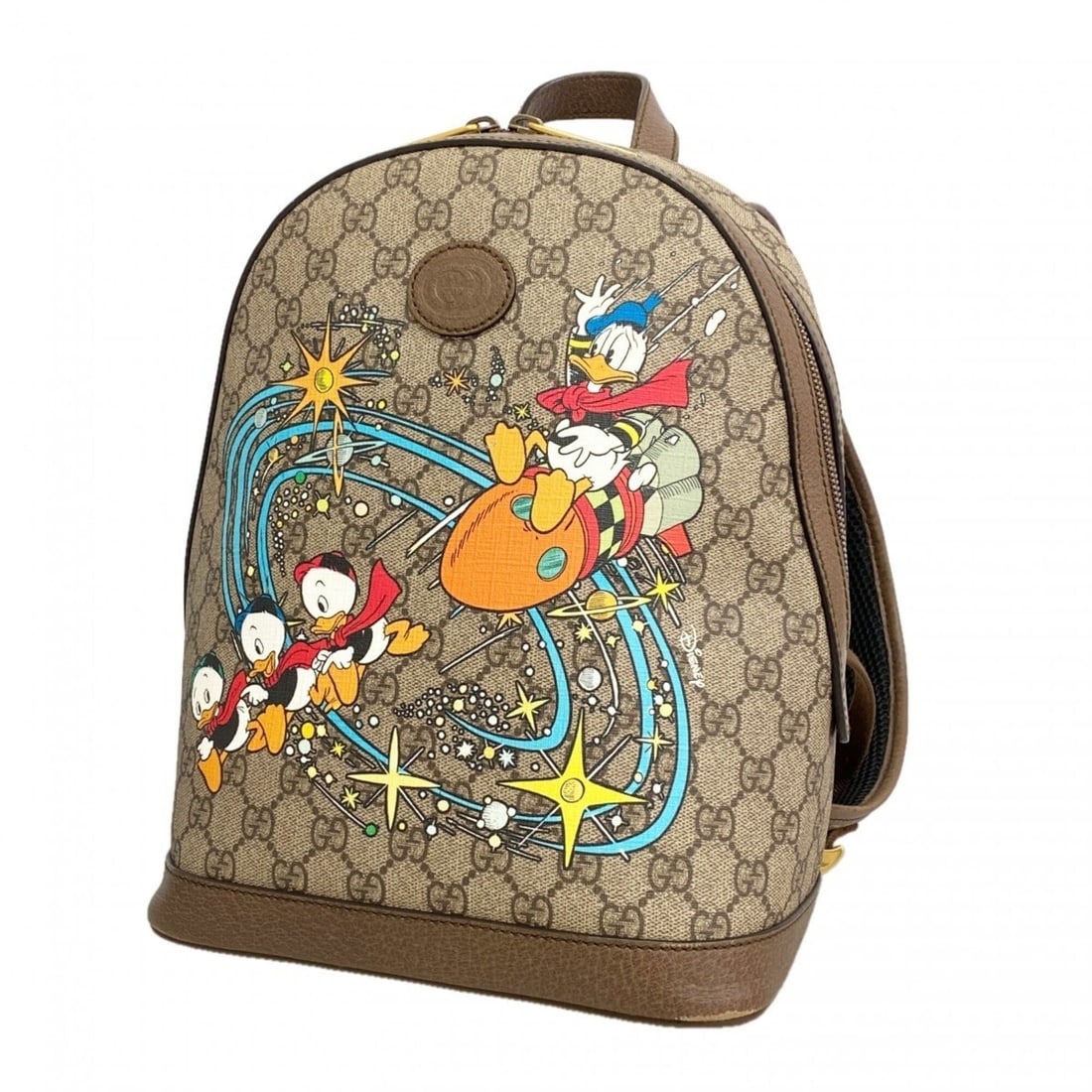 Gucci GG Supreme Disney Collaboration Backpack/Daypack Donald Duck 552884 Brown (Men's/Women's): --- Catalog ---Category: SizeSize (HxWxD): 28cm x 22cm x 11cm / 11.02'' x 8.66'' x 4.33''Category: DesignType: BackpackColor: BrownGender: Men,WomenMaterial: PVC Hardware Color: GoldCategory: GeneralM