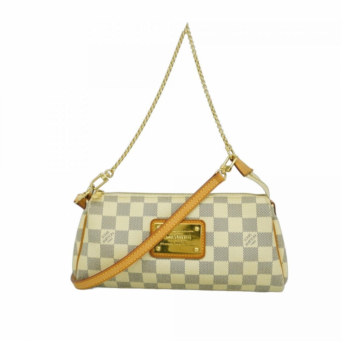 Louis Vuitton Damier Azur Eva Handbag N55214 White 2-way bag for women: --- Catalog ---Category: SizeSize (HxWxD): 12.5cm x 25cm x 4.5cm / 4.92'' x 9.84'' x 1.77''Category: DesignType: HandbagColor: WhiteGender: WomenCategory: GeneralMPN: N55214Brand: Louis Vuitton--- Ite