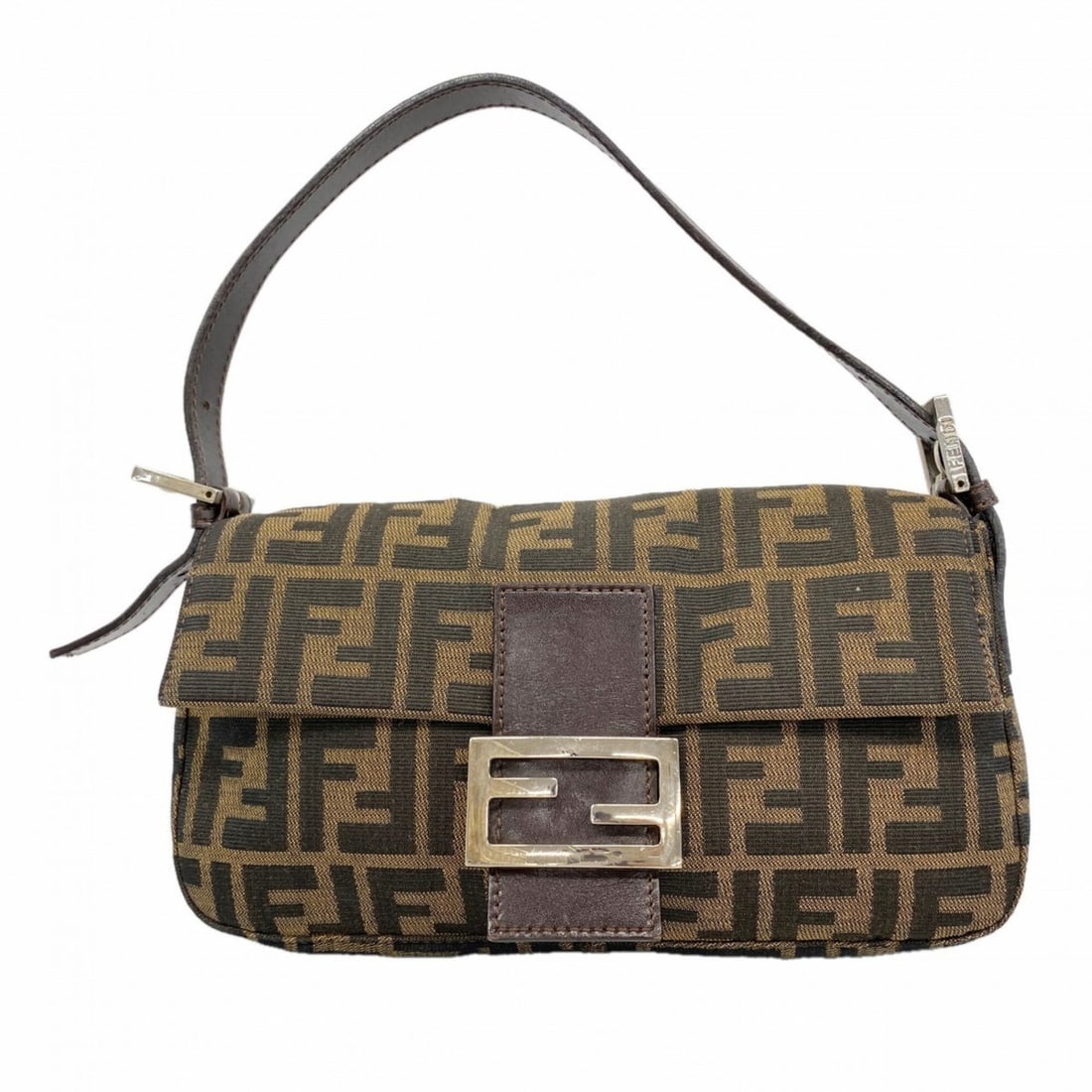 Fendi Zucca Mamma Bucket Nylon Canvas Handbag, Brown, Women's (1 of 12)