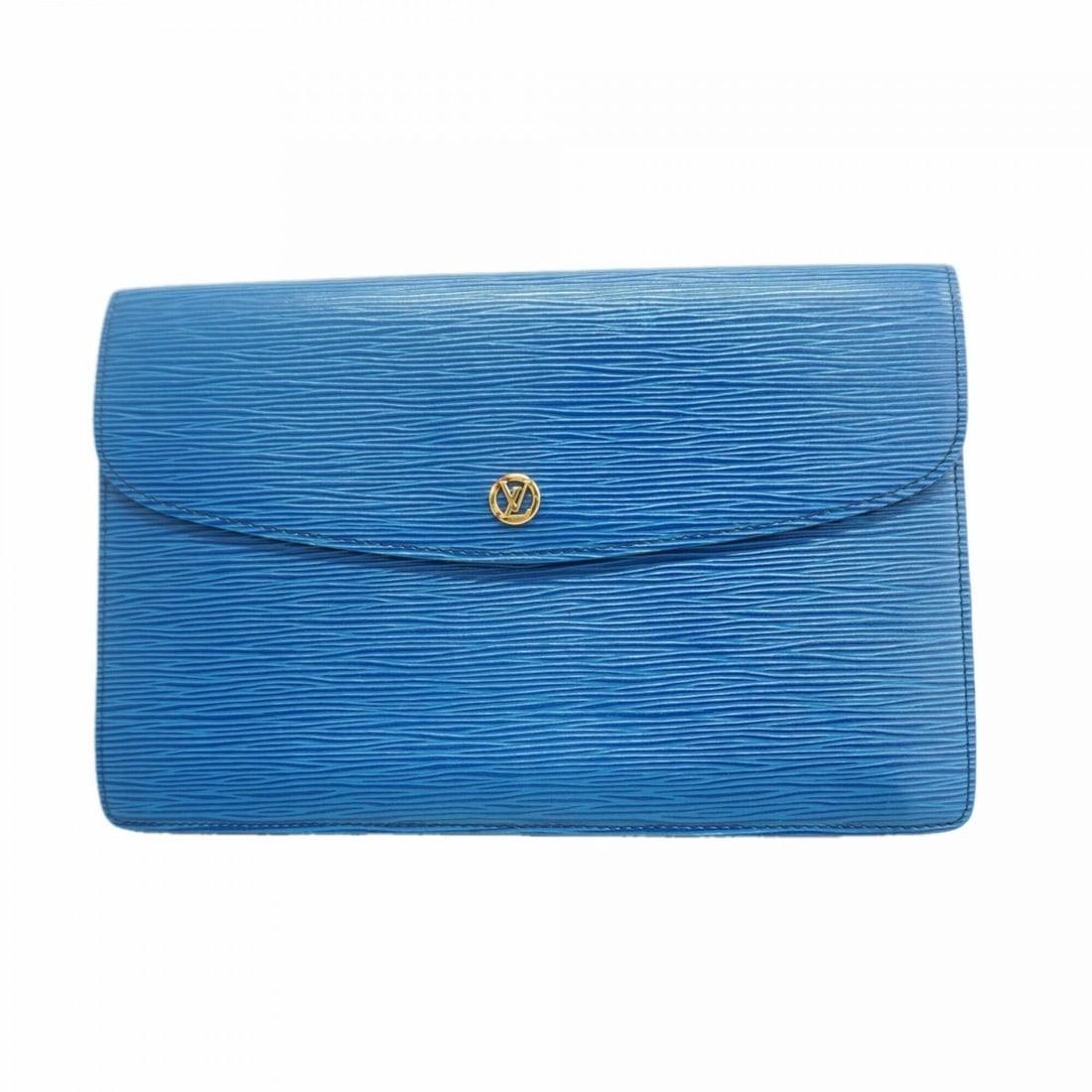 Louis Vuitton Epi Montaigne 27 Clutch Bag M52655 Toledo Blue (Men's/Women's): --- Catalog ---Category: SizeSize (HxWxD): 18cm x 27cm x 3.5cm / 7.08'' x 10.62'' x 1.37''Category: DesignType: Clutch bagColor: Toledo blueGender: Men,WomenCategory: GeneralMPN: M52655Brand: Louis