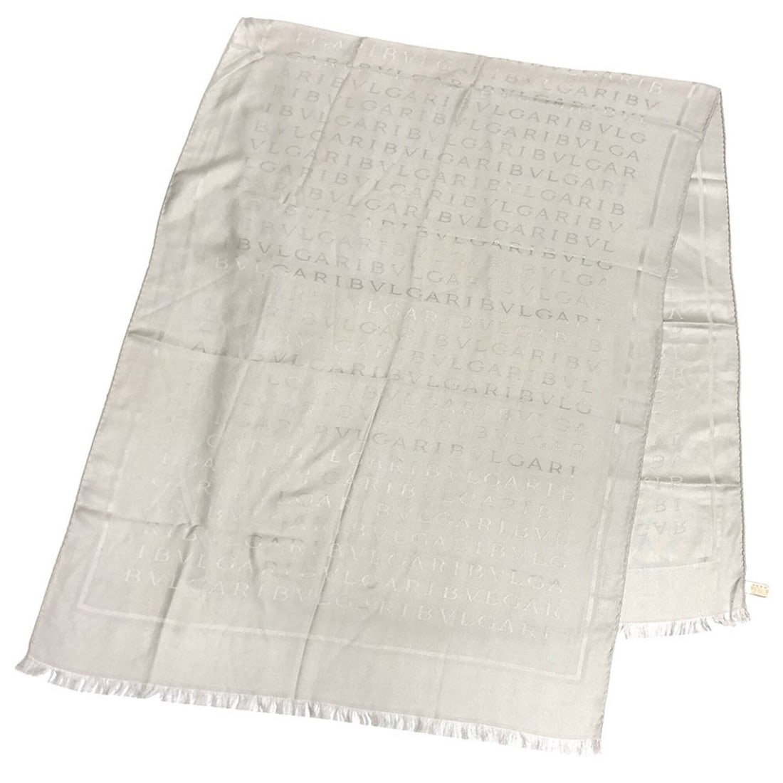BVLGARI Bulgari Mania Shawl Scarf, Silver Gray, Silk and Wool Scarf (1 of 3)