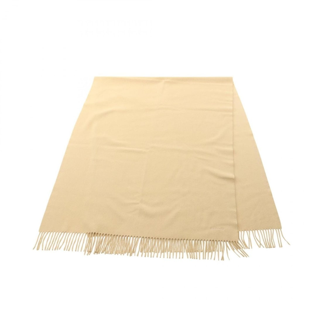Hermes logo embroidered large scarf, cashmere, women's, beige. (1 of 5)