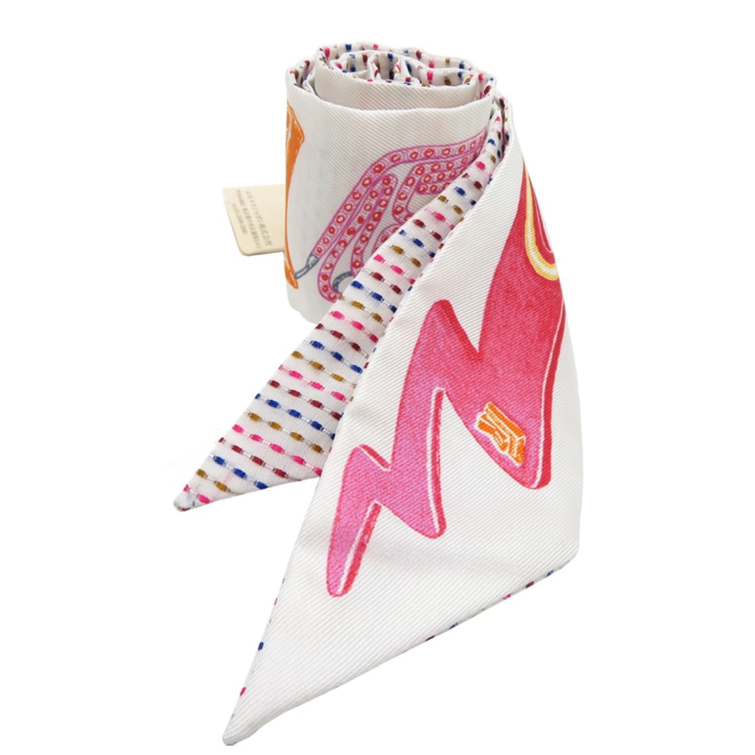 Hermes Twilly Women's Scarf/Muffler, 100% Silk, Multicolor: --- Catalog ---Category: SizeSize (LxW): 85cm x 5cm / 33.46'' x 1.96''Category: DesignType: ScarfColor: Multi-colorGender: WomenMaterial: Silk Category: GeneralBrand: HermesCountry of Origin: France--