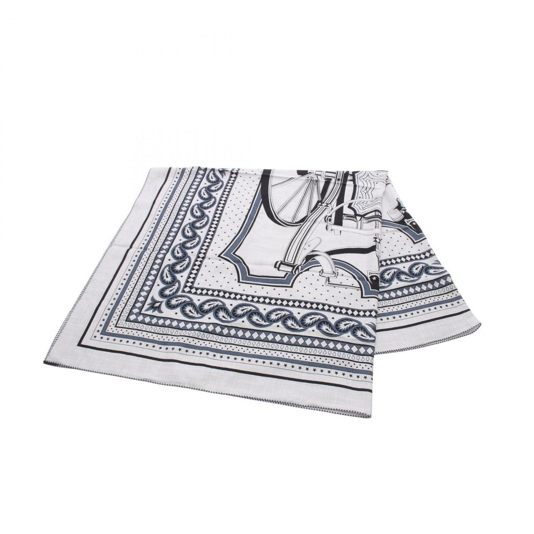 Hermes Carre Geant 140 LES ROUES DE PHAETON Bandana Scarf Muffler Clothing Silk Cashmere Women's (1 of 7)