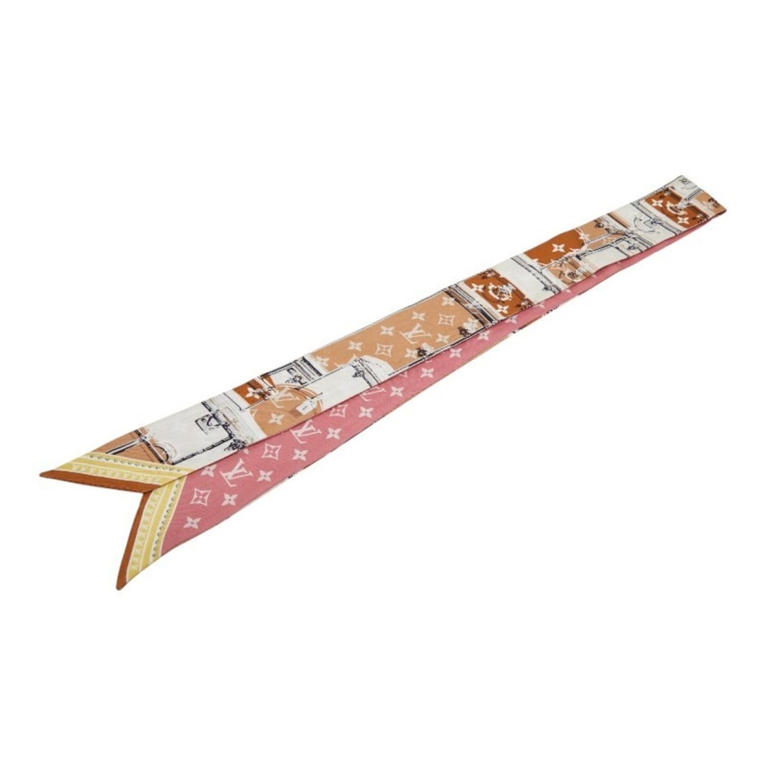 Louis Vuitton Bandeau BB Let's Go Wild Scarf M78154 Beige Multicolor Silk Women's LOUIS VUITTON (1 of 6)