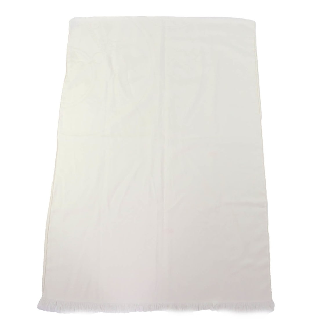 HERMES New Libris Cashmere Silk H-motif Fringe Large Shawl/Stole/Scarf, Ivory, Made in France,: --- Catalog ---Category: SizeSize (LxW): 2.14m x 75cm / 84.25'' x 29.52''Category: DesignType: ShawlColor: IvoryGender: WomenMaterial: Cashmere , Silk Category: GeneralBrand: HermesCountry of Origin: 