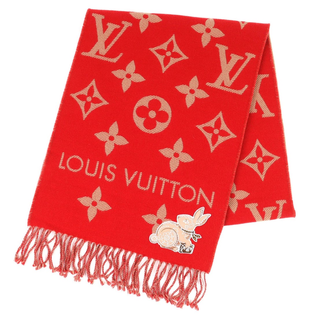 LOUIS VUITTON (Louis Vuitton) 2022 model M78166 Echarpe LV Essential Precious Rabbit Wool 100% (1 of 9)