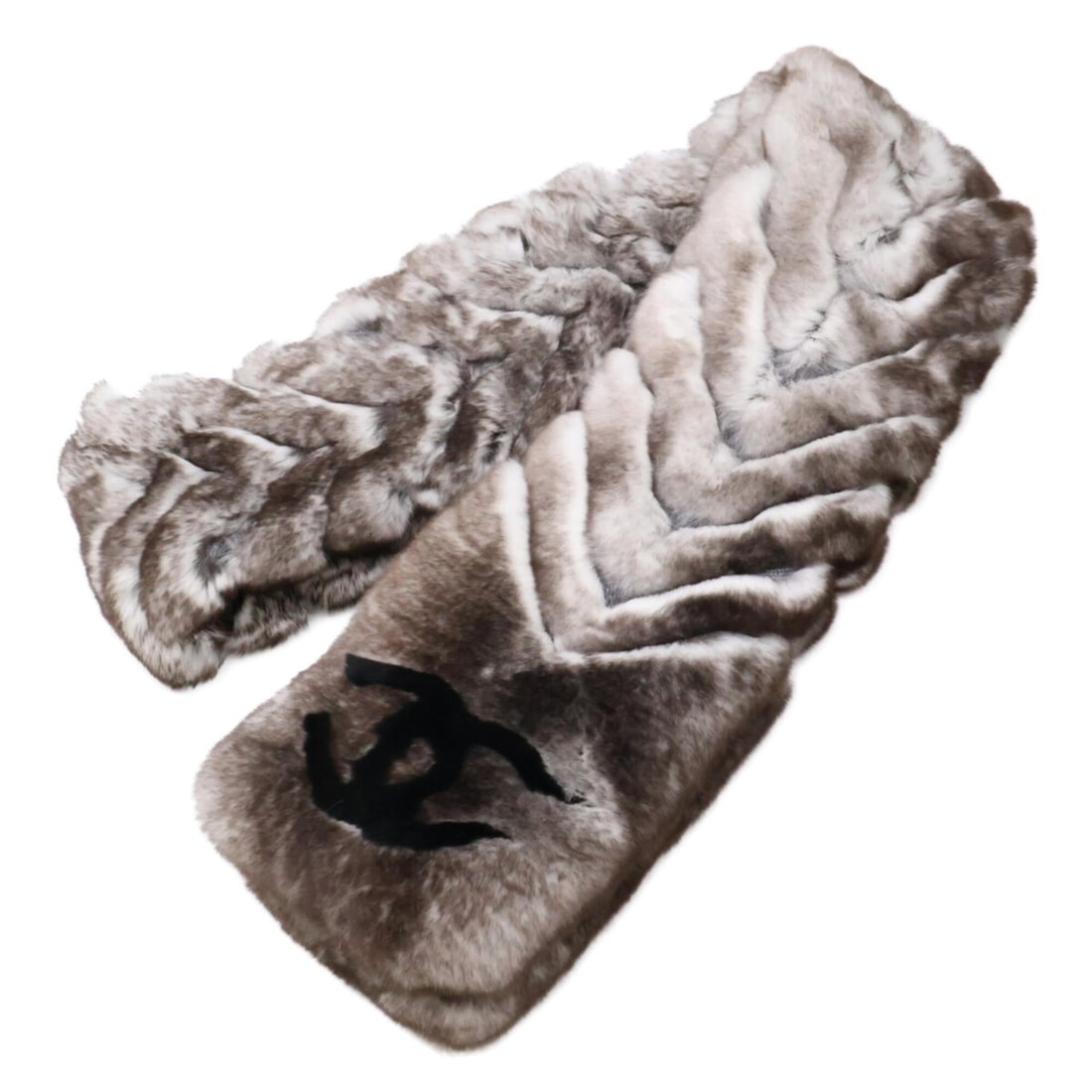 CHANEL Orylag x Cashmere Real Fur Scarf with Coco Mark on Both Ends - Black/White Women's: --- Catalog ---Category: SizeSize (LxW): 1.5m x 12cm / 59.05'' x 4.72''Category: DesignType: StoleColor: Black, WhiteGender: WomenMaterial: Fur , Cashmere Category: GeneralBrand: Chanel--- Item List -