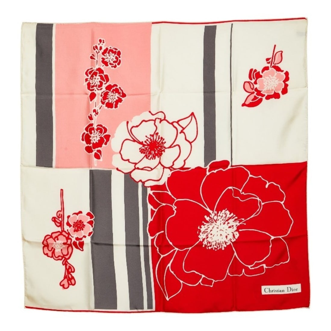 Christian Dior Dior scarf muffler red silk women's (1 of 7)