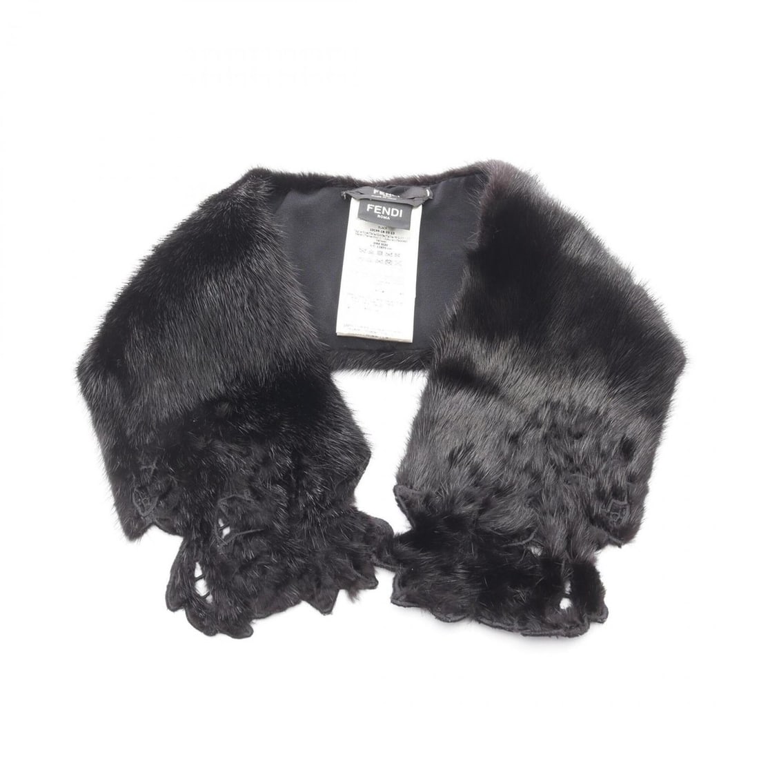 Fendi FENDI Tippet Scarf Mink Fur Women's Black 13CPF (1 of 4)