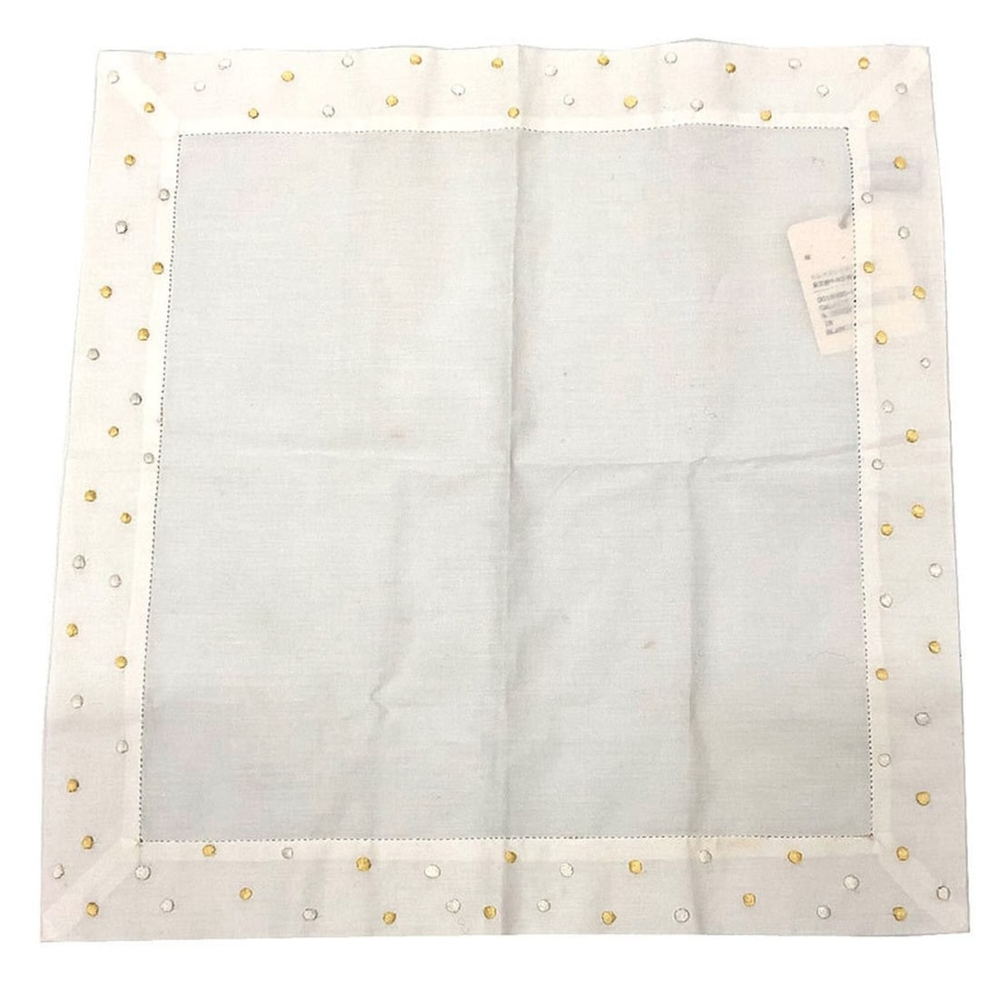 HERMES GALAXIE MOUCHOIR Handkerchief, 100% Cotton, White, Embroidered Dots, Pocket Square, Neck: --- Catalog ---Category: SizeSize (LxW): 30cm x 30cm / 11.81'' x 11.81''Category: DesignType: HandkerchiefColor: WhiteGender: Men,WomenMaterial: Cotton Category: GeneralBrand: Hermes--- Item List ---S