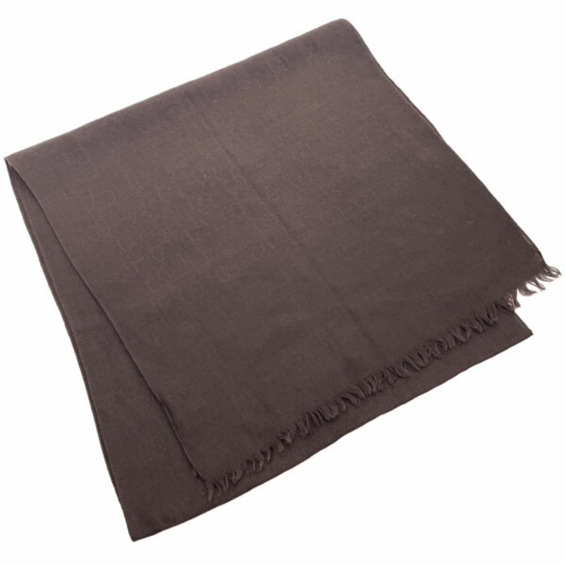 Gucci Stole GG Pattern Scarf Wool Silk Dark Brown 165904 GUCCI Shawl YY-14171 (1 of 8)