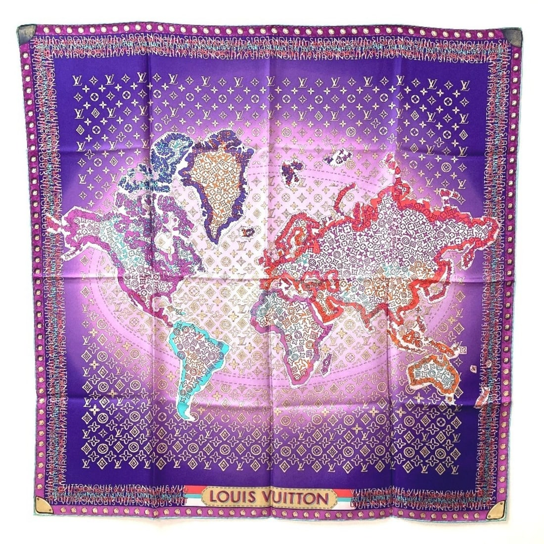 LOUIS VUITTON (Louis Vuitton) Monogram Pattern Scarf/Muffler, Silk, Women's, Purple (Item Number: --- Catalog ---Category: SizeSize (LxW): 88cm x 88cm / 34.64'' x 34.64''Category: DesignType: ScarfColor: PurpleGender: WomenMaterial: Silk Category: GeneralLine: MonogramBrand: Louis Vuitton--- Item 