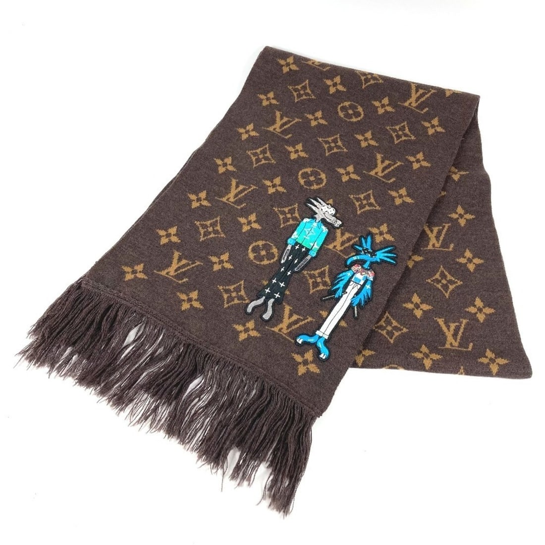 LOUIS VUITTON MP2964 Virgil Abloh Echarpe LV Friends Fringe Scarf, Wool, Men's & Women's, Brown: --- Catalog ---Category: SizeSize (LxW): 1.95m x 30cm / 76.77'' x 11.81''Category: DesignType: StoleColor: BrownGender: Men,WomenMaterial: Wool Category: GeneralBrand: Louis VuittonCountry of Origin: 
