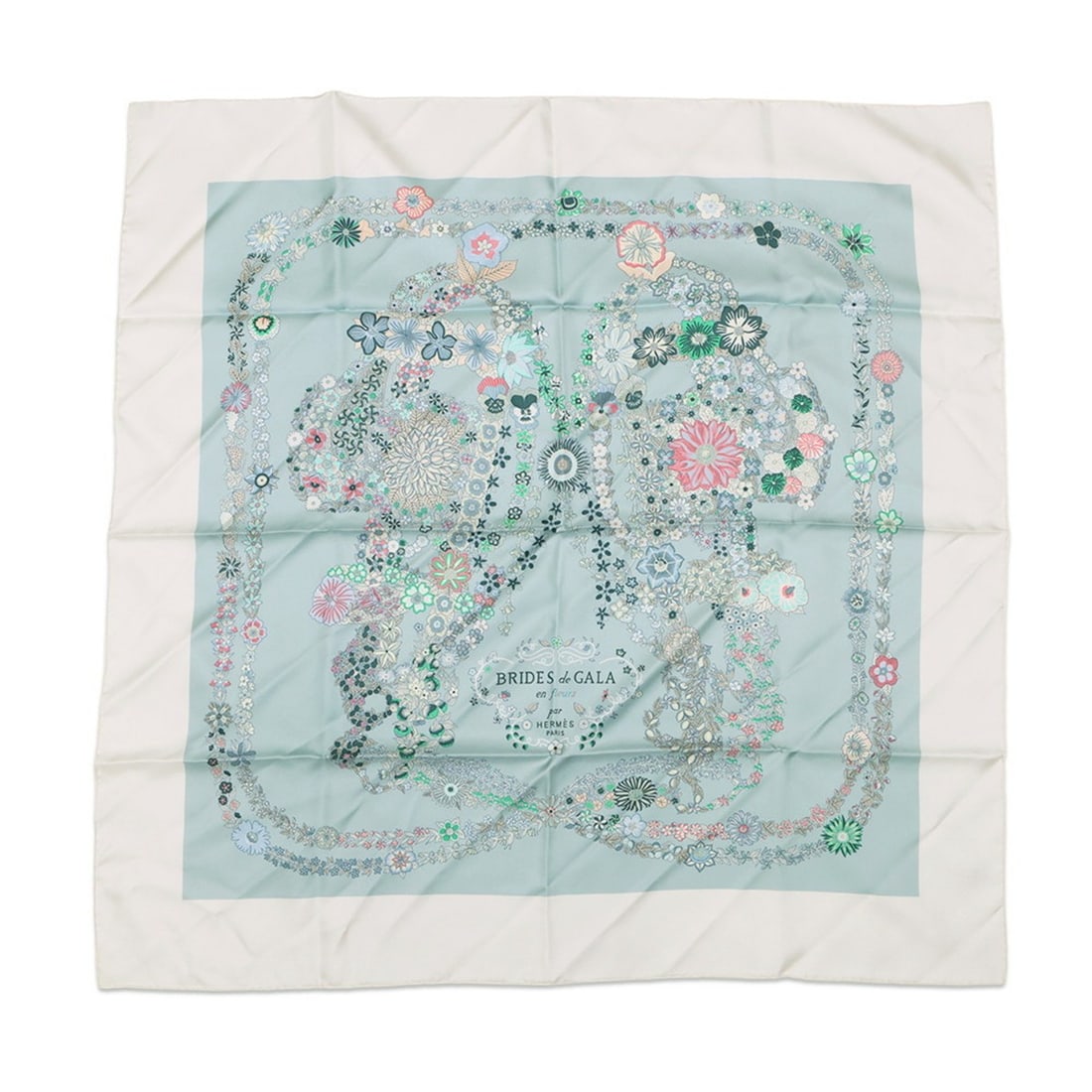Hermes scarf muffler Carre 90 Brides de Gala en fleurs HERMES silk SCARF (1 of 7)