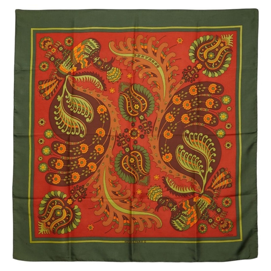 Hermes Carre 90 SKYROS Bird Peacock Scarf Muffler Green Multicolor Women's HERMES: --- Catalog ---Category: SizeSize (LxW): 88cm x 87cm / 34.64'' x 34.25''Category: DesignType: ScarfColor: Green, Multi-colorGender: WomenCategory: GeneralBrand: Hermes--- Item List ---Section: Conditi