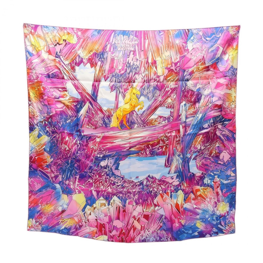 Hermes Carre 90 La Vallee de Cristal Scarf/Muffler, Silk, Women's, Pink/Multicolor: --- Catalog ---Category: SizeSize (LxW): 89cm x 89cm / 35.03'' x 35.03''Category: DesignType: ScarfColor: Multi-color, PinkGender: WomenMaterial: Silk Category: GeneralBrand: Hermes--- Item List