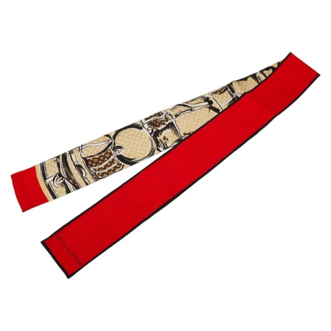Louis Vuitton Monogram Bandeau Trunk Scarf M73964 Beige Multicolor Silk Women's LOUIS VUITTON (1 of 3)