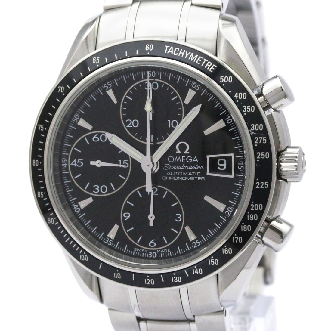 OMEGA Speedmaster Date Steel Automatic Mens Watch 3210.50 Polished: --- Catalog ---Category: SizeCase Diameter: 39mm / 1.54''Category: DesignType: WristwatchStyle: SportGender: MenColor (Dial): BlackMaterial (Band): Stainless steelMaterial (Case): Stainless steelCateg