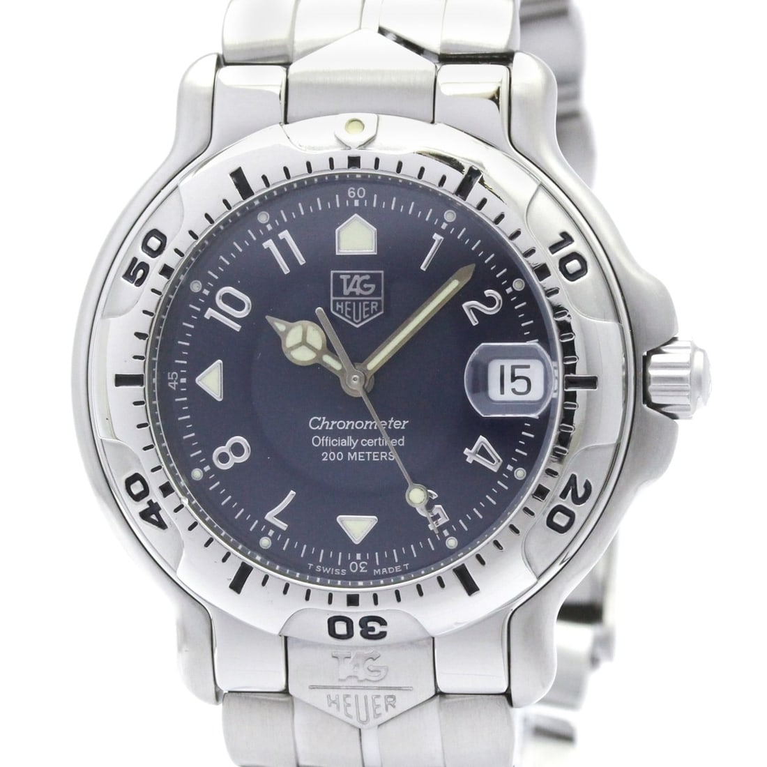 TAG HEUER 6000 Chronometer Steel Automatic Mens Watch WH5113 Polished: --- Catalog ---Category: SizeCase Diameter: 39mm / 1.54''Category: DesignType: WristwatchStyle: SportGender: MenColor (Dial): BlueMaterial (Band): Stainless steelMaterial (Case): Stainless steelCatego