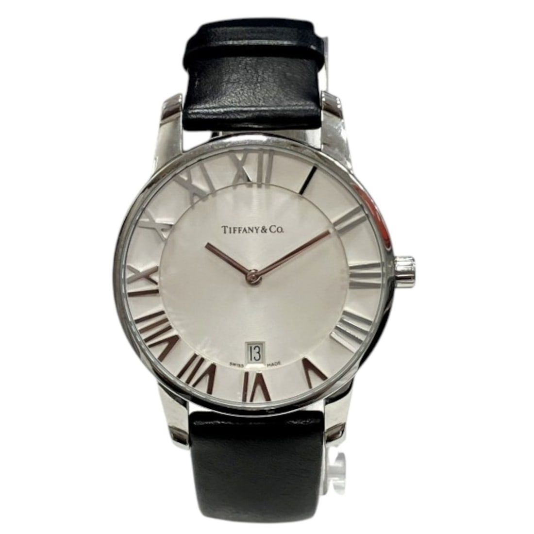 Tiffany & Co. Atlas Dome Watch, Total Weight 49.8g, Stainless Steel, Genuine Leather Strap, Quartz: --- Catalog ---Category: SizeWrist Size: 15.5cm - 20cm / 6.1'' - 7.87''Case Diameter: 38mm / 1.5''Category: DesignType: WristwatchGender: Men,WomenColor (Dial): WhiteMaterial (Band): LeatherMaterial (