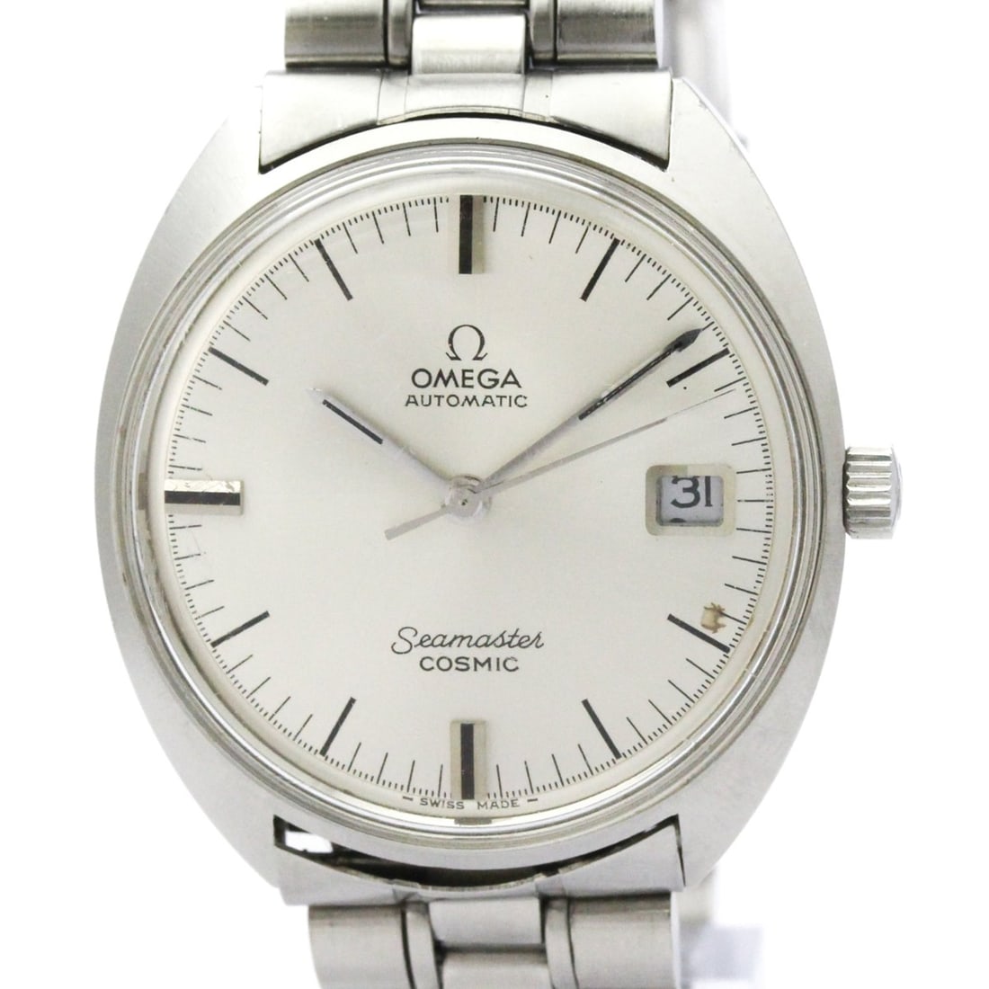 OMEGA Seamaster Cosmic Cal 565 Steel Automatic Watch 166.026 Vintage: --- Catalog ---Category: SizeCase Diameter: 35mm / 1.38''Category: DesignType: WristwatchStyle: Dress/FormalGender: MenColor (Dial): SilverMaterial (Band): Stainless steelMaterial (Case): Stainless st