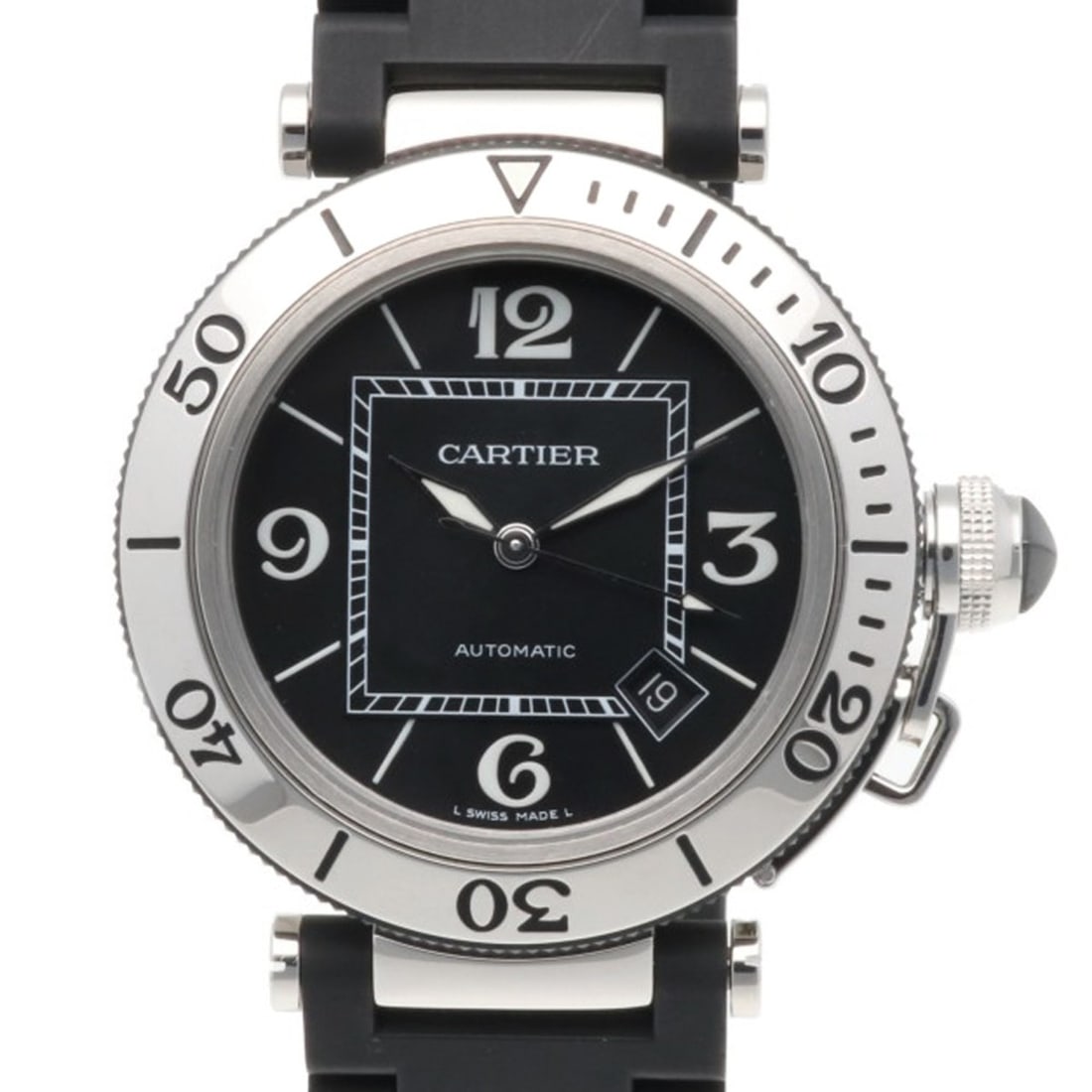 Cartier Pasha Seatimer Watch, Stainless Steel W31077U2 Automatic Men's Watch: --- Catalog ---Category: SizeWrist Size: 20cm / 7.87''Case Diameter: 40.5mm / 1.59''Category: DesignType: WristwatchGender: MenMaterial (Band): Stainless steelMaterial (Case): Stainless steelCategory: